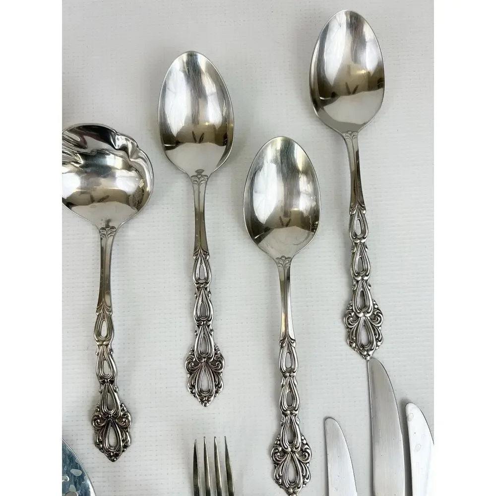 Oneida Chandelier Community Stainless Flatware Serving Spoons Fork Knife 38 Pcs